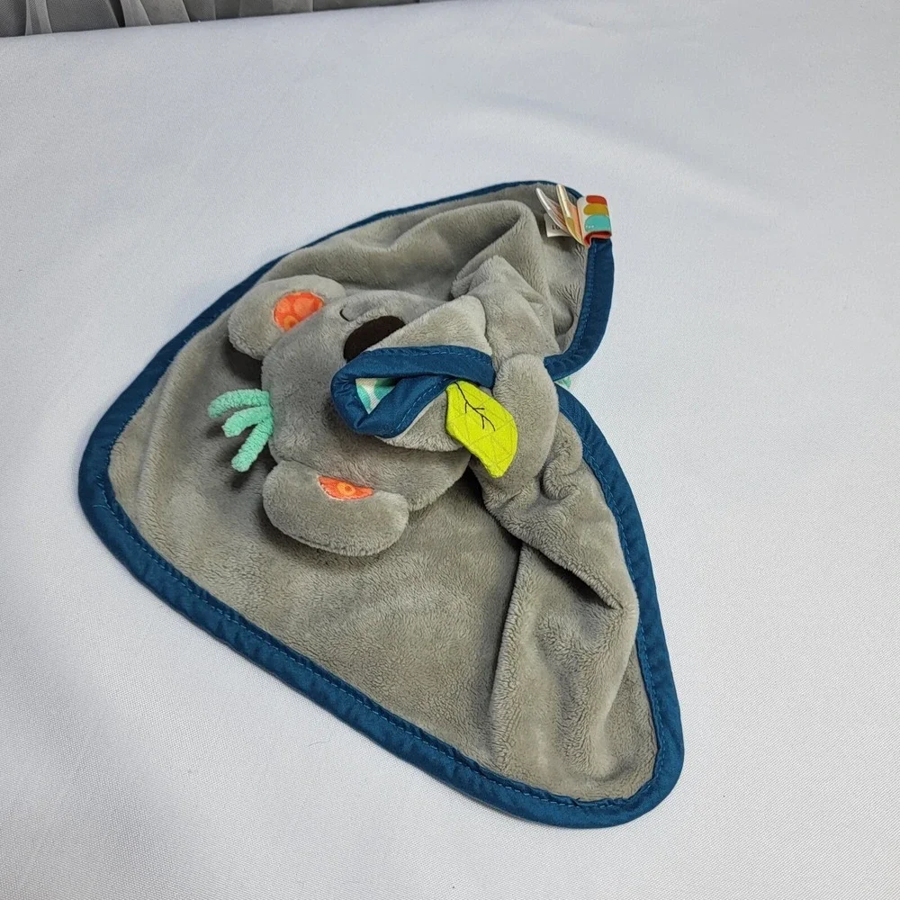 Koala‎ Stuffed Plush Lovey Blankie Grey Aqua Blue Cuddly Bear Blanket